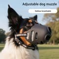 Miniatyrbillede 3 af 4: INF Justerbar og åndbar hundemundkurv med refleksstrimmel for sikkerhed Sort  L