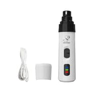 USB genopladelig automatisk neglesliber kæledyrsplejemaskine - hvid