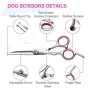 Professionell Hund sax Kit Safe Runda Spetsar Rostfritt stål Djur Grooming Clippers