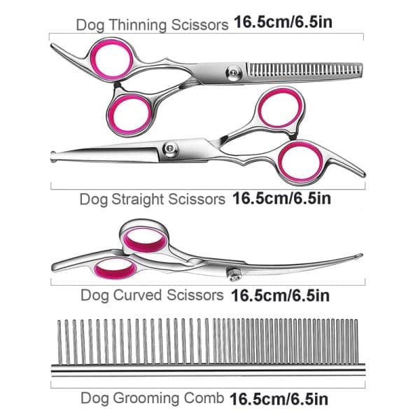 Professionell Hund sax Kit Safe Runda Spetsar Rostfritt stål Djur Grooming Clippers