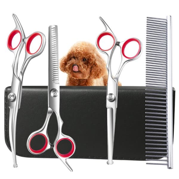 Professionell Hund sax Kit Safe Runda Spetsar Rostfritt stål Djur Grooming Clippers