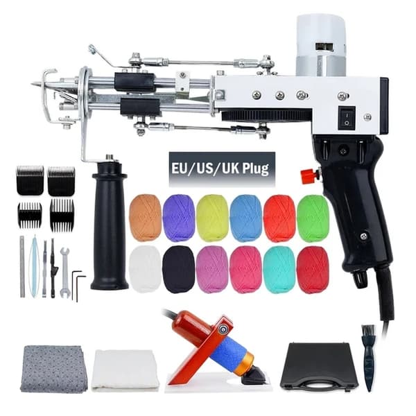 Tufting Gun Set, Elektrisk Touffing Pistol, 7 – 21mm Tufting Pistol, Rosa Set 3