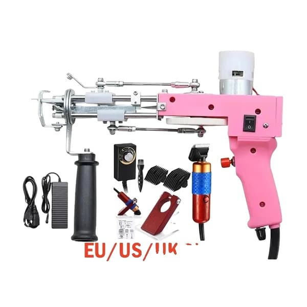 Tufting Gun Set, Elektrisk Touffing Pistol, 7 – 21mm Tufting Pistol, Rosa Set 5