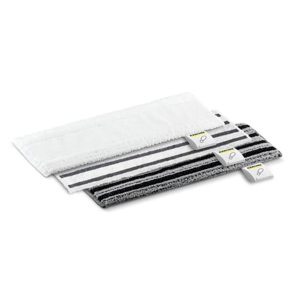KARCHER - Kit med 3 moppar (mjuka, slipande och mycket slipande) för golvmunstycke - Kompatibel med Easy Fix ångtvättarserie