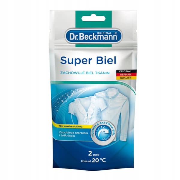 Dr. Beckmann Pyykinpesuainepussit Super Biel valkaisuaine 80 g