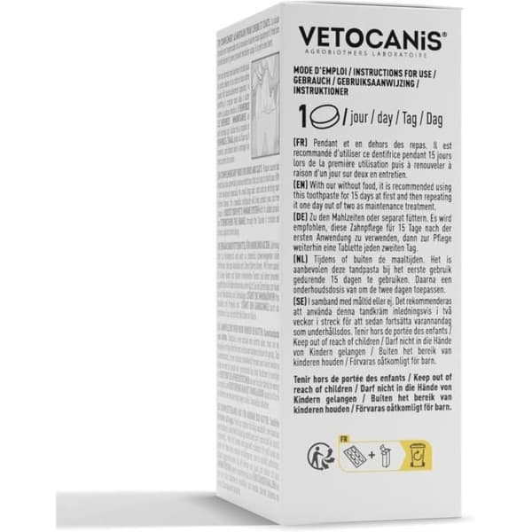 VETOCANIS Tuggtandkräm Plak Fighter - 30 tabletter - Kycklingarom - För katter