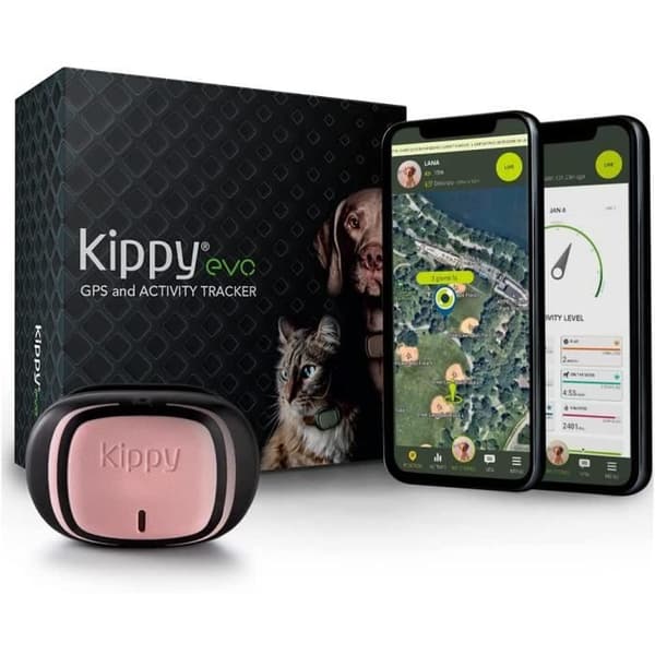 KIPPY - GPS-panta koirille ja kissoille - Evo - 38 GR - vedenpitävä - vaaleanpunainen terälehti
