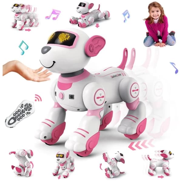 RC Robot Hund, Berøringsfølsom Interaktion, 17 Funktioner,Lyserød