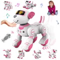 Miniatyrbillede 1 af 2: RC Robot Hund, Berøringsfølsom Interaktion, 17 Funktioner,Lyserød