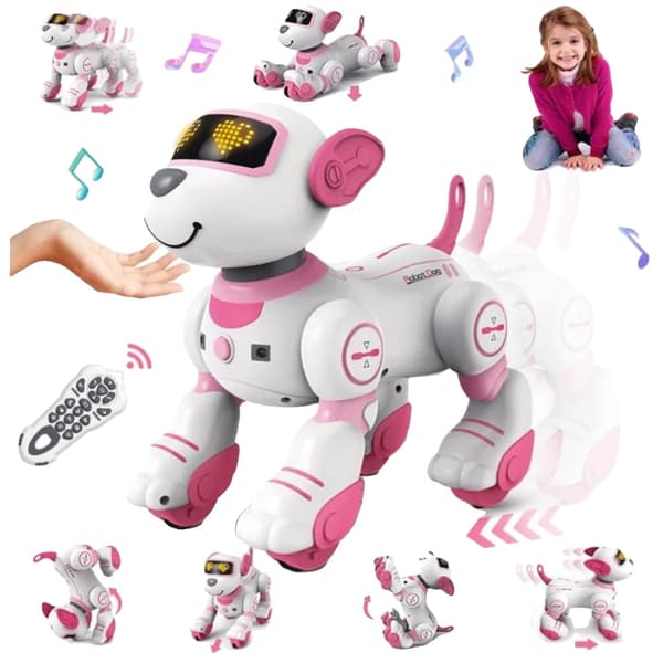 RC Robot Hund, Berøringsfølsom Interaktion, 17 Funktioner,Lyserød