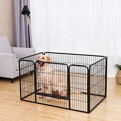 Feandrea Puppy kravlegård, hundekabinet, kæledyrstræningspaneler, sort