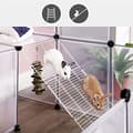 Miniatyrbillede 4 af 7: Songmics Marsvin kravlegård, DIY Hutch bur til små kæledyr, hvid