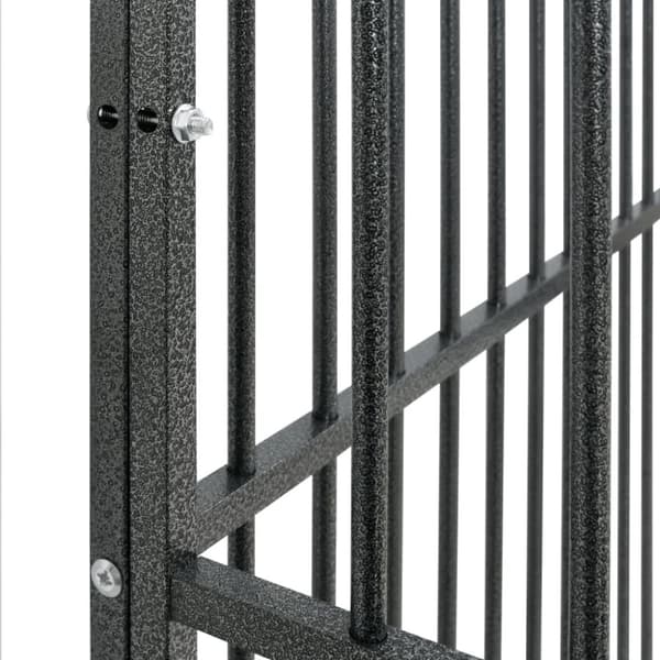 vidaXL hundegård 4 paneler galvaniseret stål sort