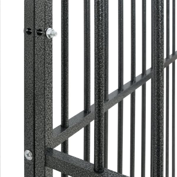 vidaXL hundegård 12 paneler galvaniseret stål sort
