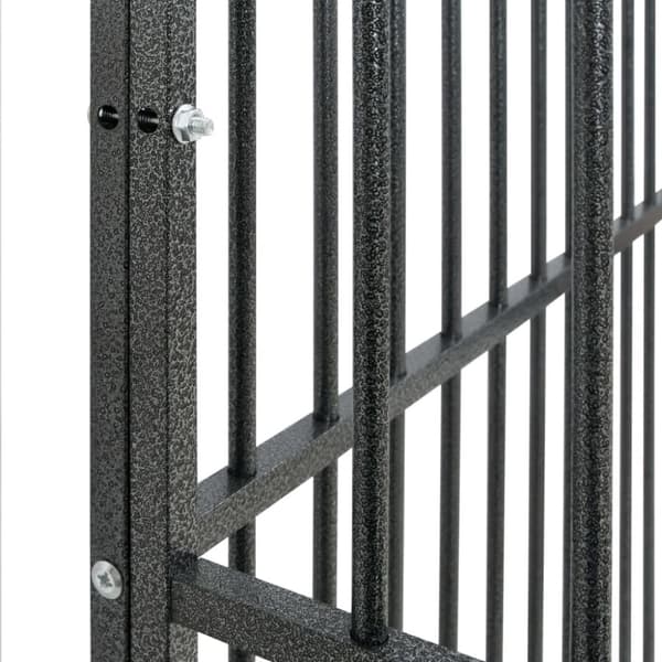 vidaXL hundegård 16 paneler galvaniseret stål sort