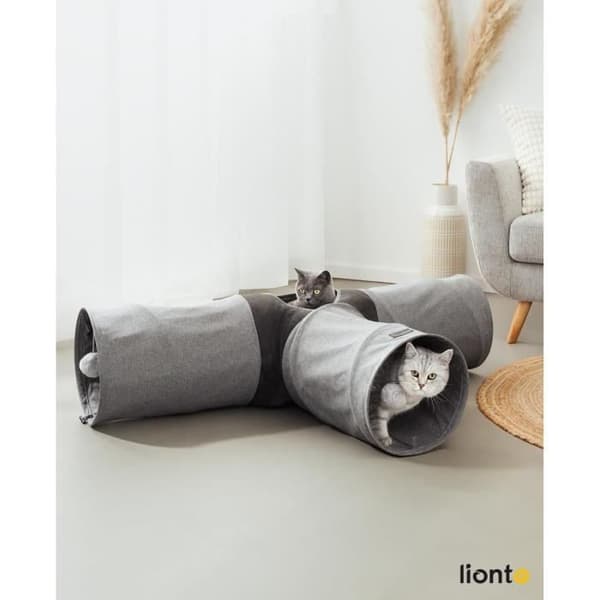 lionto Tunnel för Katt med 3 Vägar och Lekboll