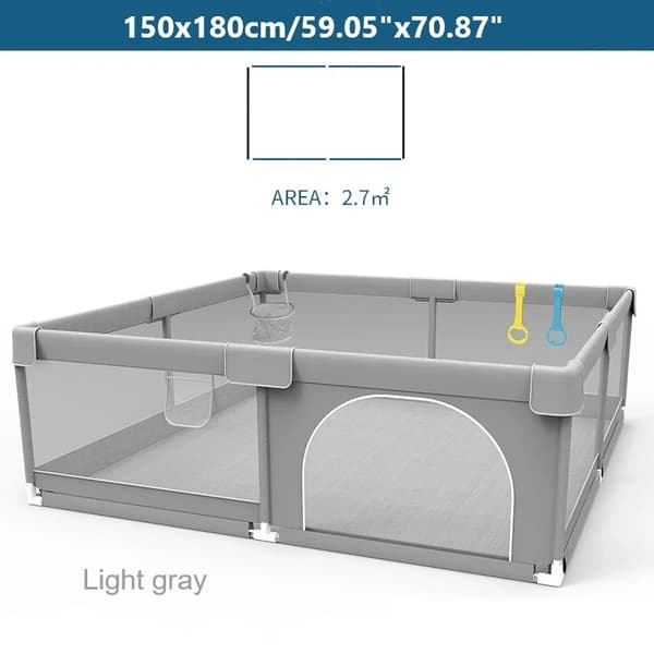 Babylekplats, Rymlig Design, Ljusgrå Färg,ljusgrå150180
