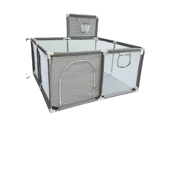 Babylegetelt, rummelig design, holdbar metal konstruktion,Grå S