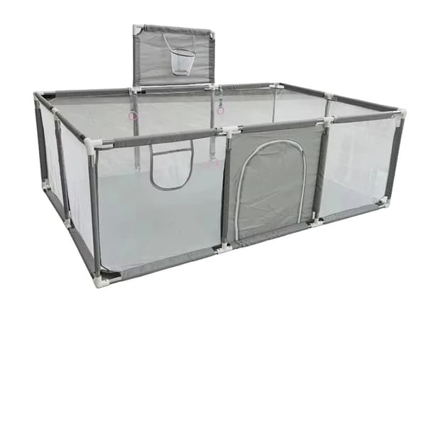 Babylegetelt, rummelig design, holdbar metal konstruktion,Grå NE dør