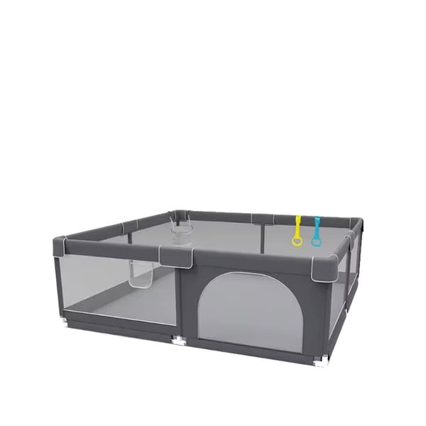 Babylekplats, Hållbart tyg, Rymlig design,mörk grå150180