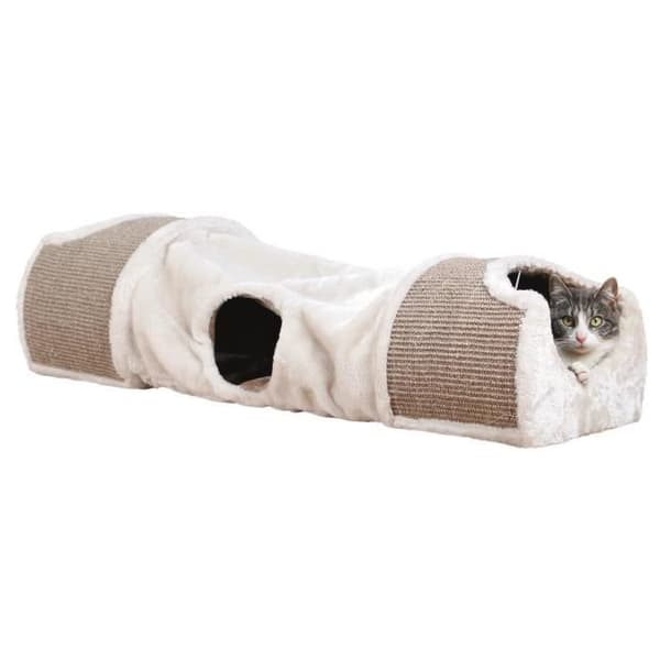TRIXIE Skraptunnel - 110x30x38cm - Ljusgrå, brun och taupe - För katter
