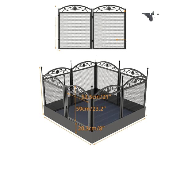 Heavy Duty Hundegård, Multifunktionelt Design, Sikker Mesh Konstruktions,sort