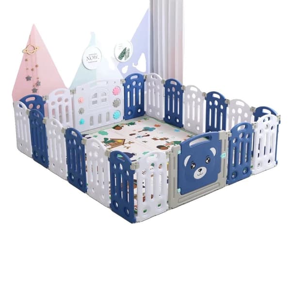 Babylegetelt, rummelig design, interaktive funktioner,18 og 2