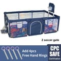 Miniatyrbillede 2 af 2: Babylegegrind, 2 fodboldmål, 4 håndtag,Ocean Blue 2 net