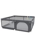 Miniatyrbillede 1 af 2: Babylegeplads, rummelig 1,5 x 1,8 m, sikker for alderen 0-36 måneder,Mørkegrå 1,5x1,8M