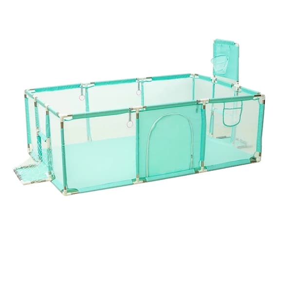 Babylekplats, Justerbar Storlek, Unisex Tygdesign,Grön 2 net-a
