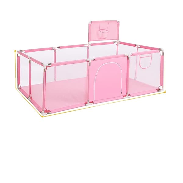Barnspelhage, Barnsäkerhetsstängsel, Babypool med bollar,Rosa rektangel