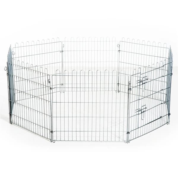 Pet Playpen, Konfigurerbart Design, Holdbar Konstruktion, Bekvem Adgang,Sølv