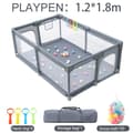 Miniatyrbillede 2 af 2: Baby Legetelt, Sikker Legeplads, Interaktiv Boldfunktion,grå 120X180