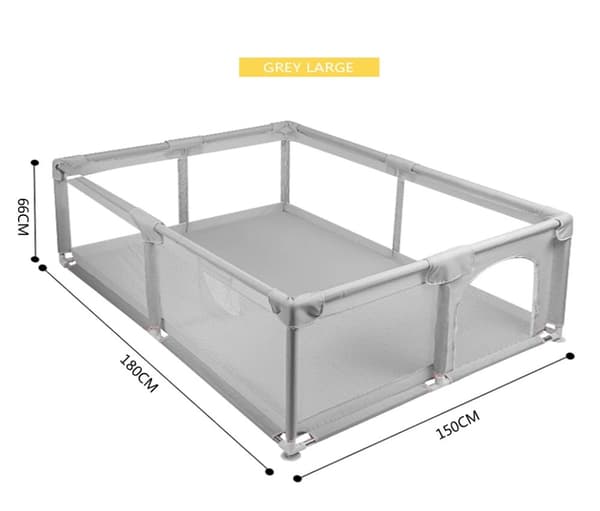 Baby Legeplads, Flere Størrelsesmuligheder, Sikker og Stilfuld Design,Grå 150 180cm