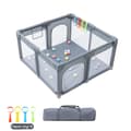 Miniatyrbillede 1 af 2: Baby Legetelt, Sikker Legeplads, Interaktiv Boldfunktion,grå 120X120