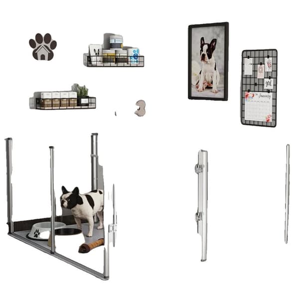 Pet Playpen, Akryl Design, Säker för Små Djur, Mångsidig Konfiguration,L (133x133x80.5cm ), GRÅ