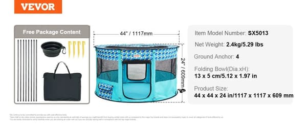 Foldbar kæledyrslegetelt, bærbart design, holdbart 600D stof, letvægts,44inx44in