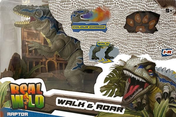 Real Wild Walk & Roar Raptor med damp og håndbetjening