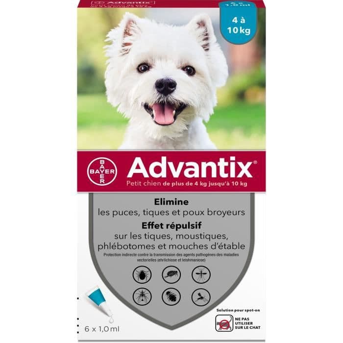 ADVANTIX 6 parasiittiset pipetit - pienille koirille, joiden paino on 4-10 kg