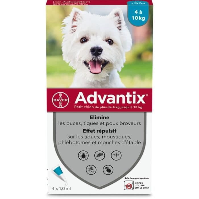ADVANTIX 4 loisten vastaiset pipetit - pienille koirille, joiden paino on 4-10 kg