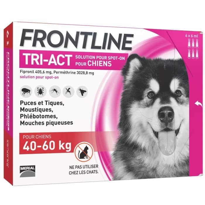 FRONTLINE 6 Tri-Act pipetter - Til hunde mellem 40 og 60 kg