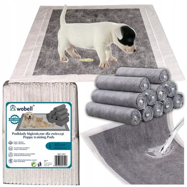 Absorberande hygieniska engångsmattor för hundkiss 60x60 40 st