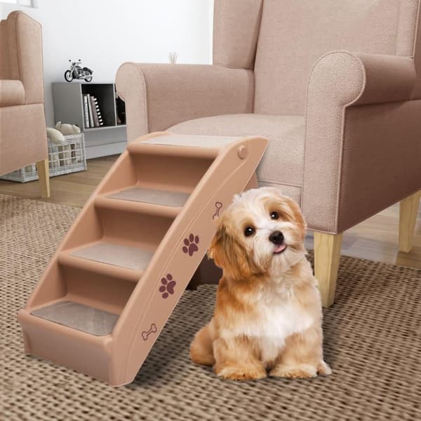 vidaXL Hopfällbar hundtrappa brun 62x40x49,5 cm
