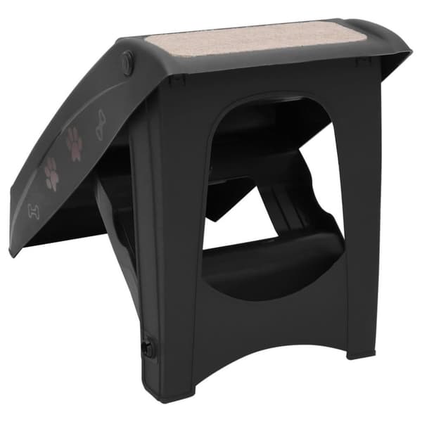 vidaXL Hundetrapp sammenleggbar svart 62x40x49,5 cm