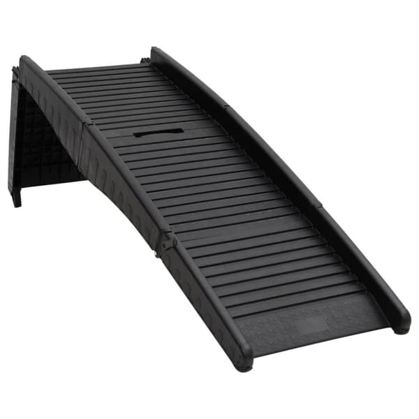 vidaXL Sammenleggbar hunderampe svart 153x40x12,5 cm plast