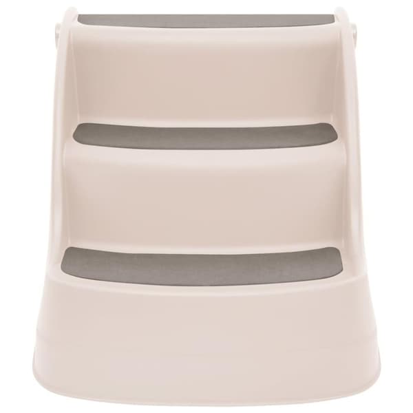 vidaXL Sammenleggbar 3-trinns hundetrapp kremhvit 50x38x38 cm plast