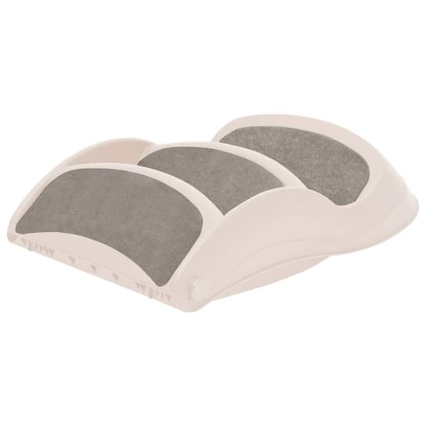 vidaXL Sammenleggbar 3-trinns hundetrapp kremhvit 50x38x38 cm plast
