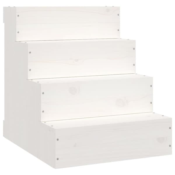 vidaXL Husdjurstrappa Vit 40x49x47 cm massiv furu