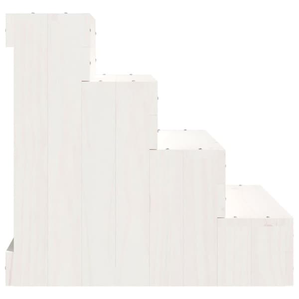 vidaXL kæledyrstrappe 40x49x47 cm massivt fyrretræ hvid