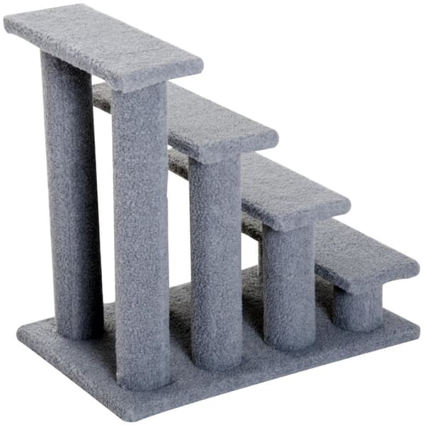 Rootz Dyretrappe - Grå - Spånplade, Plys - 25 cm x 16,92 cm x 23,62 cm